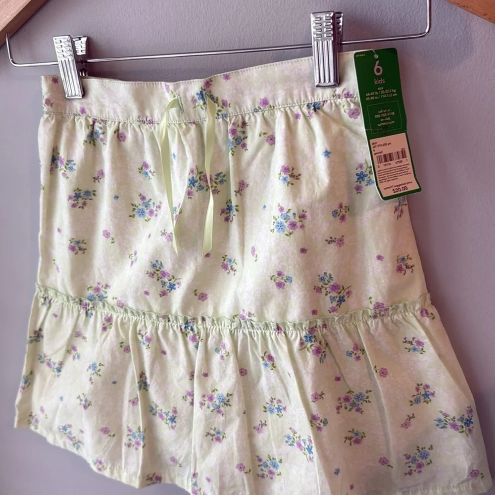 NWT‎ Carter’s Floral Green Girls Skirt